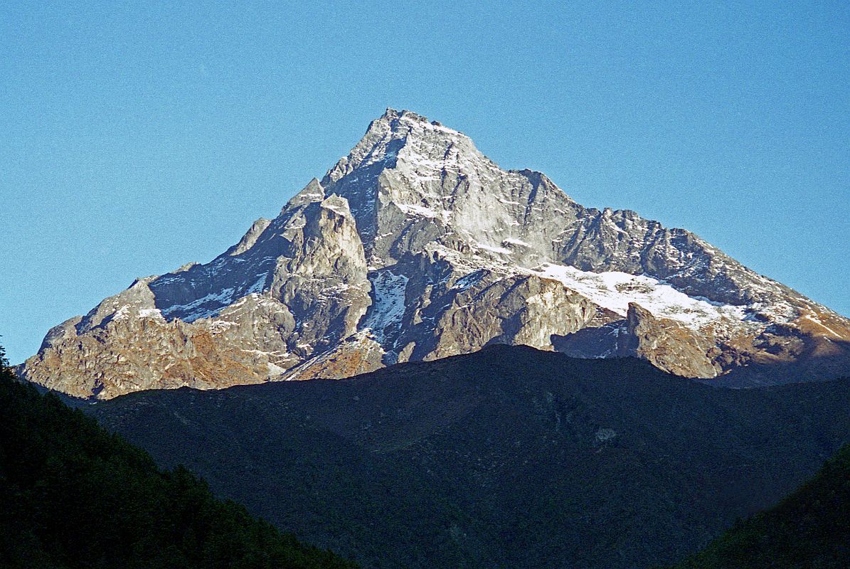 Lukla To Namche Bazaar 20 View Ahead Towards Namche Bazaar From Monjo With Khumbila